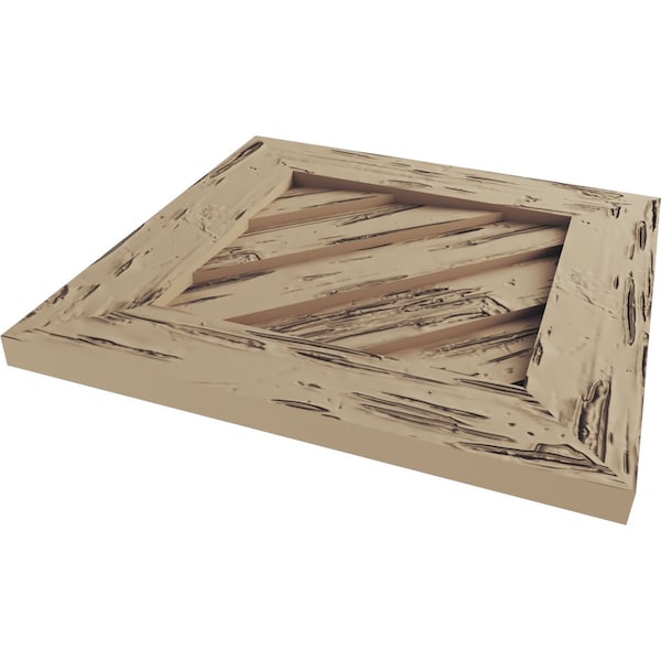 Ekena Millwork Timberthane Pecky Cypress Diamond Faux Wood Non-Functional Gable Vent, Primed Tan, 27"W x 27"H - GVURDI27X27DPCPR