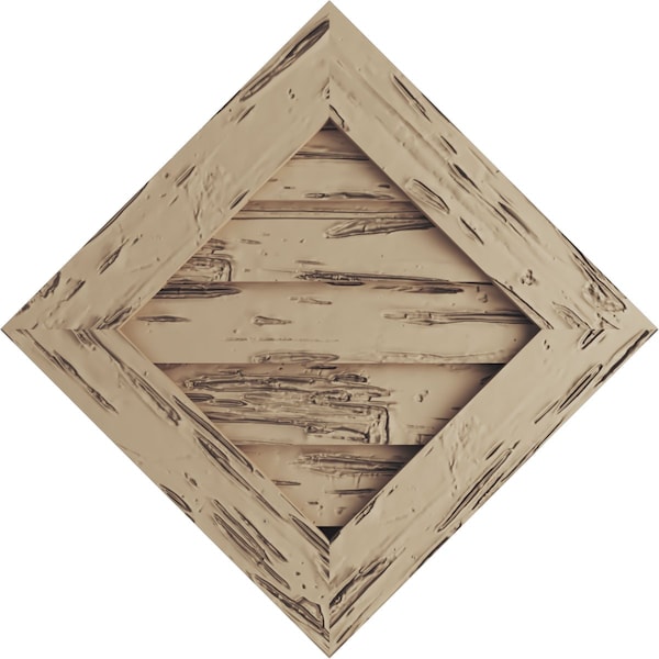 Ekena Millwork Timberthane Pecky Cypress Diamond Faux Wood Non-Functional Gable Vent, Primed Tan, 27"W x 27"H - GVURDI27X27DPCPR