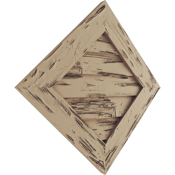 Ekena Millwork Timberthane Pecky Cypress Diamond Faux Wood Non-Functional Gable Vent, Primed Tan, 27"W x 27"H - GVURDI27X27DPCPR