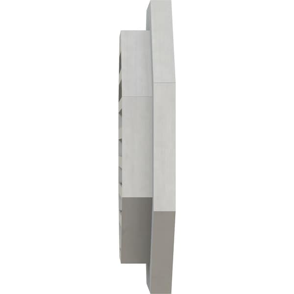 Ekena Millwork Octagonal Gable Vent, Functional, Western Red Cedar Gable Vent w/Brick Mould Face Frame, 20"W x 20"H - GVWOC20X2000RFPWR