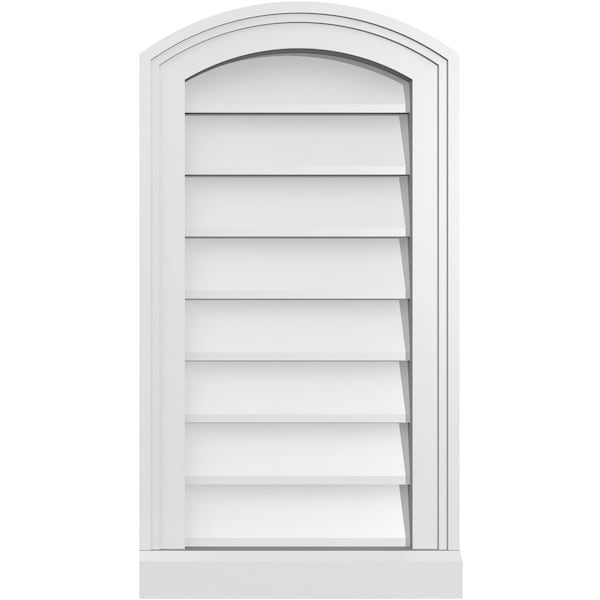 Ekena Millwork Arch Top Surface Mount PVC Gable Vent: Functional, w/ 2"W x 2"P Brickmould Sill Frame, 14"W x 26"H - GVPAR14X2603SF
