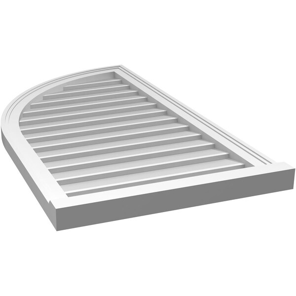 Ekena Millwork Quarter Round Top Left Surface Mount PVC Gable Vent w/ 2"W x 2"P Brickmould Sill Frame, 22"W x 40"H - GVPQL22X4003SN