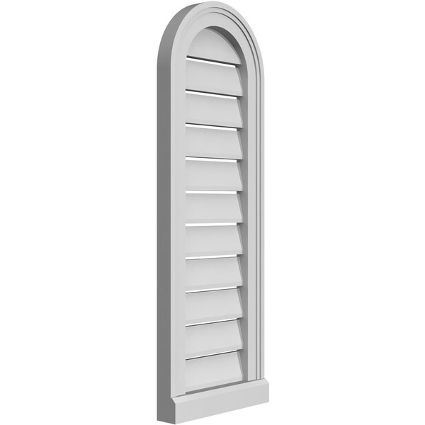 Ekena Millwork Round Top Surface Mount PVC Gable Vent: Functional, w/ 2"W x 2"P Brickmould Sill Frame, 12"W x 34"H - GVPRT12X3403SF