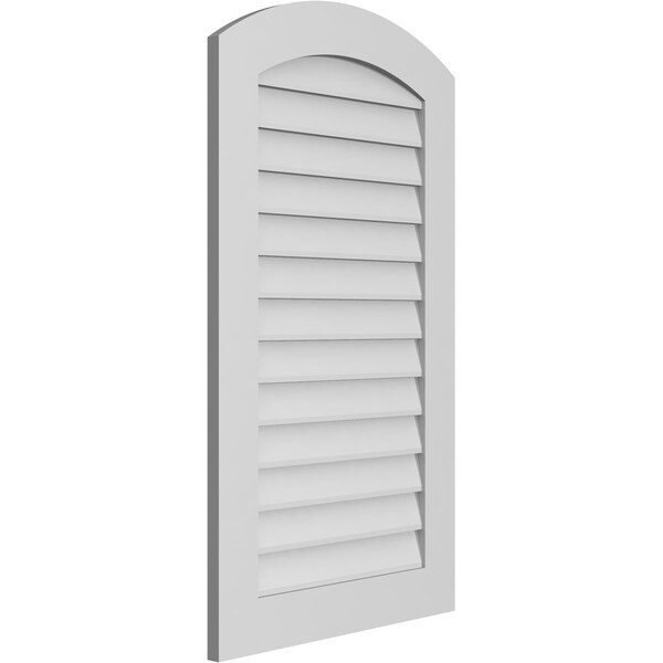Ekena Millwork Arch Top Surface Mount PVC Gable Vent: Functional, w/ 3-1/2"W x 1"P Standard Frame, 24"W x 42"H - GVPAR24X4201SF
