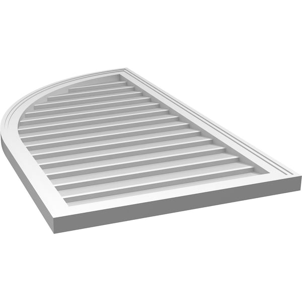 Ekena Millwork Quarter Round Top Left Surface Mount PVC Gable Vent w/ 2"W x 1-1/2"P Brickmould Frame, 24"W x 42"H - GVPQL24X4202SN