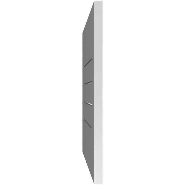Ekena Millwork Vertical Surface Mount PVC Gable Vent: Functional, w/ 3-1/2"W x 1"P Standard Frame, 22"W x 22"H - GVPVE22X2201SF
