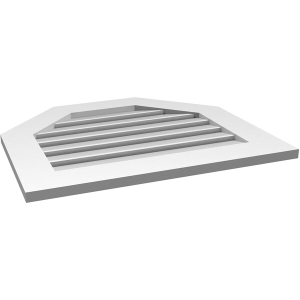 Ekena Millwork Octagonal Top Surface Mount PVC Gable Vent: Functional, w/ 3-1/2"W x 1"P Standard Frame, 28"W x 24"H - GVPOT28X2401SF