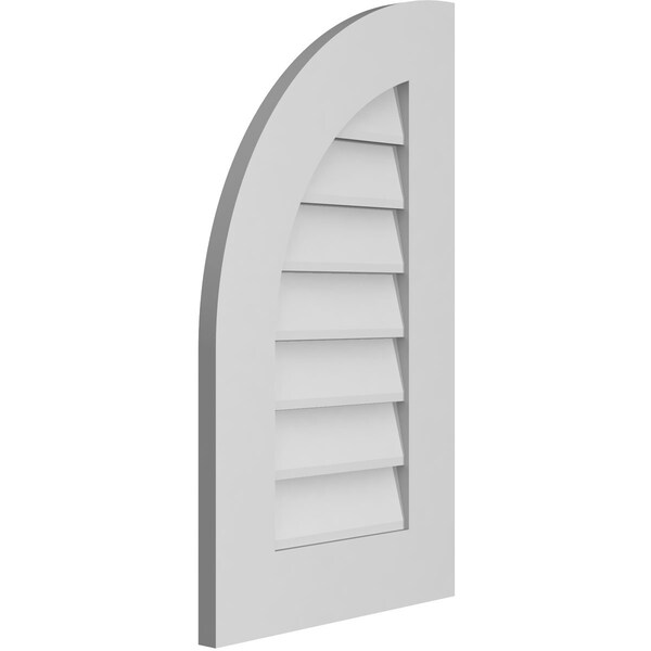 Ekena Millwork Quarter Round Top Left Surface Mount PVC Gable Vent w/ 3-1/2"W x 1"P Standard Frame, 16"W x 28"H - GVPQL16X2801SN