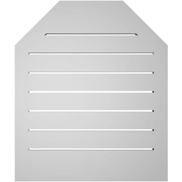 Ekena Millwork Octagonal Top Surface Mount PVC Gable Vent w/ 2"W x 1-1/2"P Brickmould Frame, 22"W x 26"H - GVPOT22X2602SF