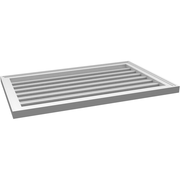 Ekena Millwork Vertical Surface Mount PVC Gable Vent: Functional, w/ 2"W x 1-1/2"P Brickmould Frame, 36"W x 22"H - GVPVE36X2202SF