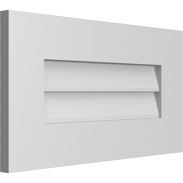 Ekena Millwork Vertical Surface Mount PVC Gable Vent: Non-Functional, w/ 3-1/2"W x 1"P Standard Frame, 22"W x 12"H - GVPVE22X1201SN