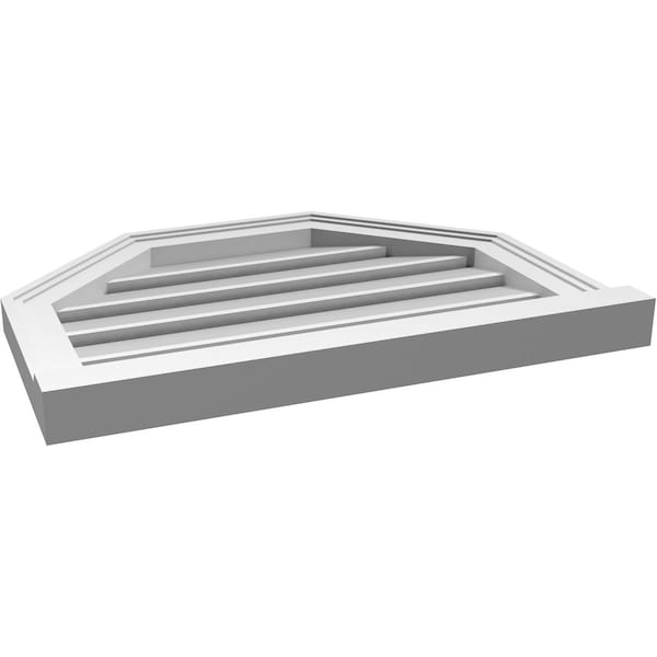Ekena Millwork Octagonal Top Surface Mount PVC Gable Vent w/ 2"W x 2"P Brickmould Sill Frame, 24"W x 18"H - GVPOT24X1803SF