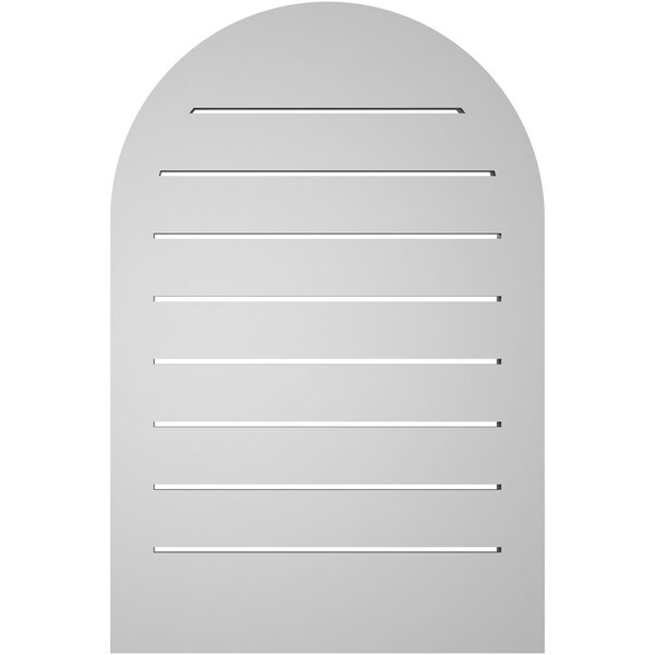 Ekena Millwork Round Top Surface Mount PVC Gable Vent: Functional, w/ 2"W x 1-1/2"P Brickmould Frame, 20"W x 30"H - GVPRT20X3002SF