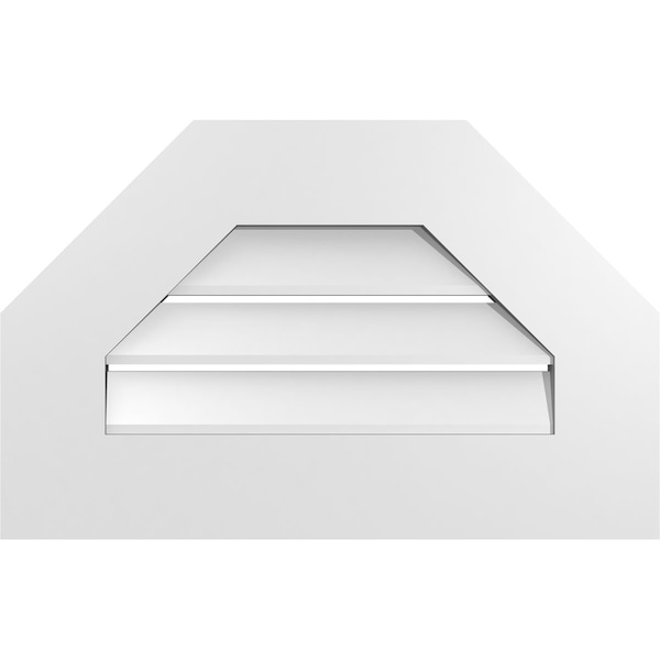 Ekena Millwork Octagonal Top Surface Mount PVC Gable Vent: Functional, w/ 3-1/2"W x 1"P Standard Frame, 22"W x 14"H - GVPOT22X1401SF