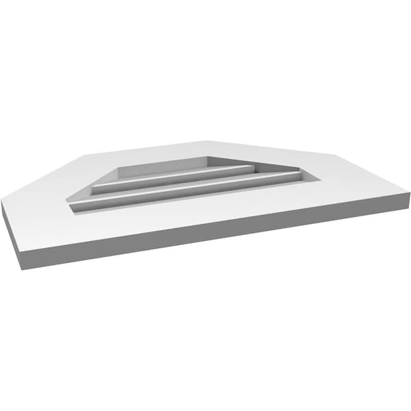 Ekena Millwork Octagonal Top Surface Mount PVC Gable Vent: Functional, w/ 3-1/2"W x 1"P Standard Frame, 22"W x 14"H - GVPOT22X1401SF