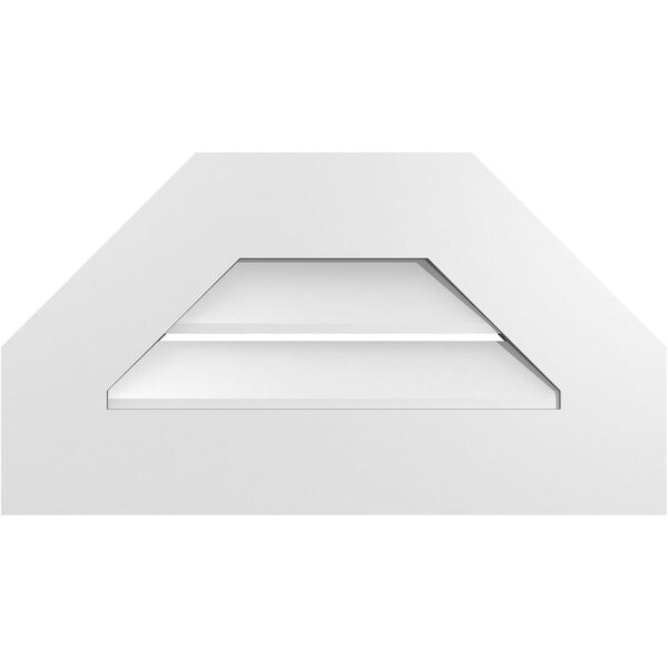 Ekena Millwork Octagonal Top Surface Mount PVC Gable Vent: Functional, w/ 3-1/2"W x 1"P Standard Frame, 22"W x 12"H - GVPOT22X1201SF