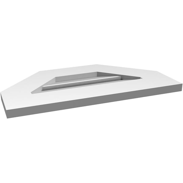 Ekena Millwork Octagonal Top Surface Mount PVC Gable Vent: Functional, w/ 3-1/2"W x 1"P Standard Frame, 22"W x 12"H - GVPOT22X1201SF