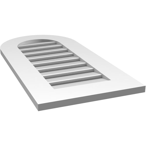 Ekena Millwork Round Top Surface Mount PVC Gable Vent: Functional, w/ 3-1/2"W x 1"P Standard Frame, 16"W x 32"H - GVPRT16X3201SF