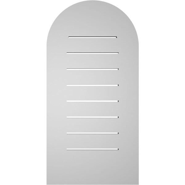 Ekena Millwork Round Top Surface Mount PVC Gable Vent: Functional, w/ 3-1/2"W x 1"P Standard Frame, 16"W x 32"H - GVPRT16X3201SF