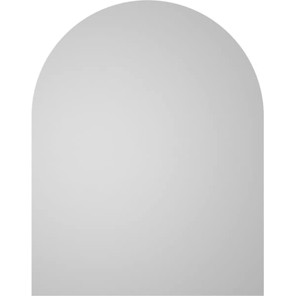 Ekena Millwork Round Top Surface Mount PVC Gable Vent w/ 2"W x 1-1/2"P Brickmould Frame, 22"W x 28"H - GVPRT22X2802SN