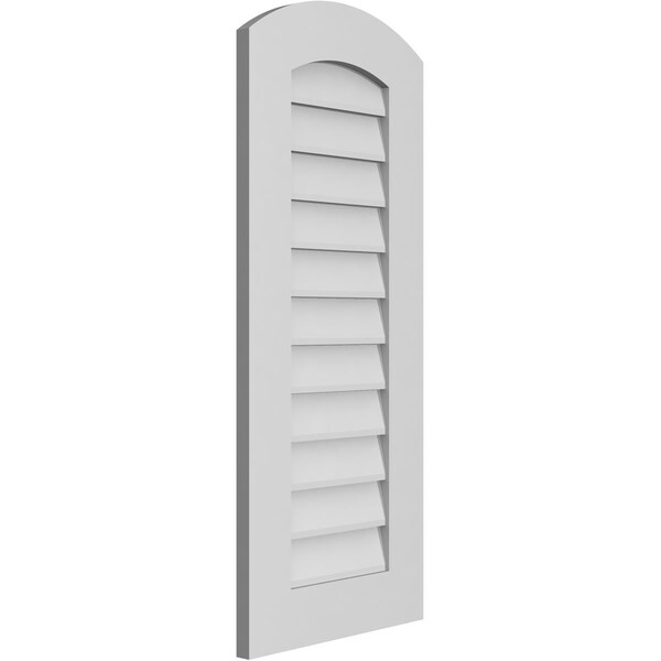Ekena Millwork Arch Top Surface Mount PVC Gable Vent: Functional, w/ 3-1/2"W x 1"P Standard Frame, 16"W x 38"H - GVPAR16X3801SF