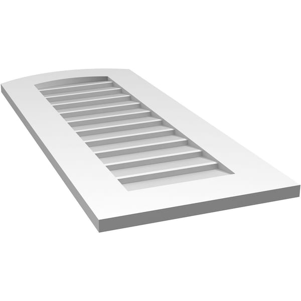 Ekena Millwork Arch Top Surface Mount PVC Gable Vent: Functional, w/ 3-1/2"W x 1"P Standard Frame, 16"W x 38"H - GVPAR16X3801SF