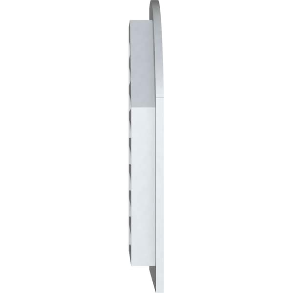 Ekena Millwork Quarter Round Top Left Functional, PVC Gable Vent w/ 1" x 4" Flat Trim Frame, 09"W x 32"H - GVPQL09X3201FUN