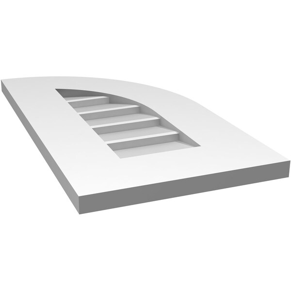 Ekena Millwork Quarter Round Top Right Surface Mount PVC Gable Vent w/ 3-1/2"W x 1"P Standard Frame, 12"W x 22"H - GVPQR12X2201SN
