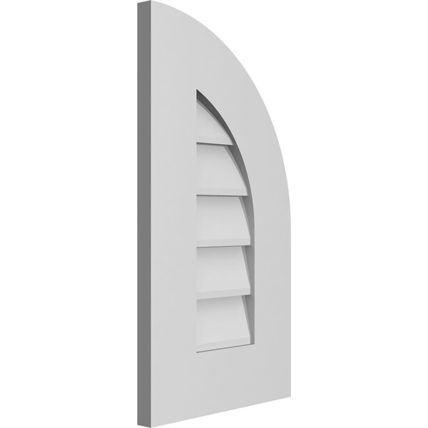 Ekena Millwork Quarter Round Top Right Surface Mount PVC Gable Vent w/ 3-1/2"W x 1"P Standard Frame, 12"W x 22"H - GVPQR12X2201SN