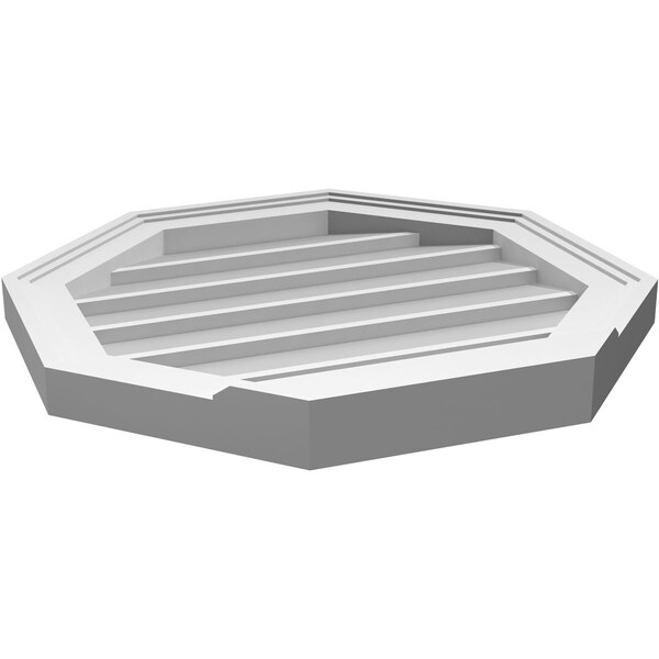 Ekena Millwork Octagonal Surface Mount PVC Gable Vent w/ 2"W x 2"P Brickmould Sill Frame, 20"W x 20"H - GVPOC20X2003SN