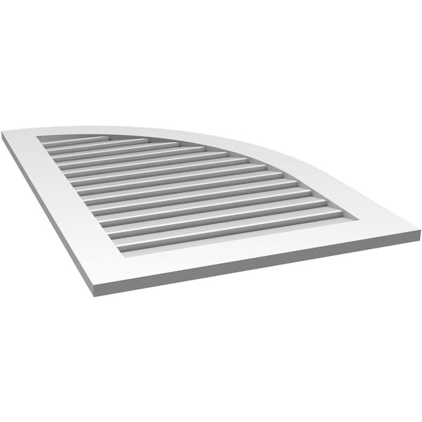 Ekena Millwork Quarter Round Top Right Surface Mount PVC Gable Vent w/ 3-1/2"W x 1"P Standard Frame, 28"W x 42"H - GVPQR28X4201SF
