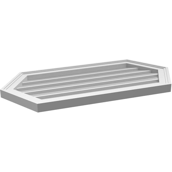 Ekena Millwork Half Round Surface Mount PVC Gable Vent w/ 2"W x 1-1/2"P Brickmould Frame, 34"W x 17"H - GVPHR34X1702SN