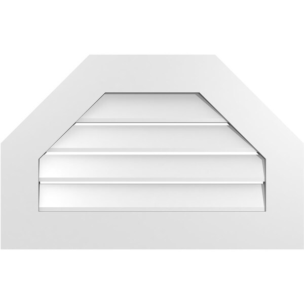 Ekena Millwork Octagonal Top Surface Mount PVC Gable Vent: Functional, w/ 3-1/2"W x 1"P Standard Frame, 28"W x 18"H - GVPOT28X1801SF