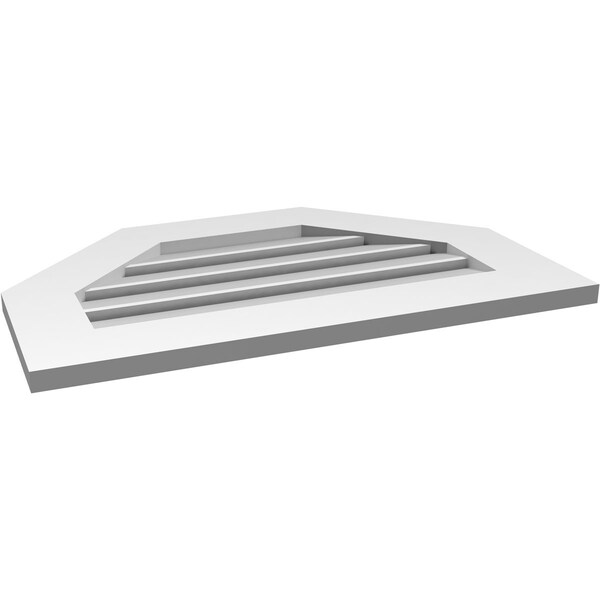 Ekena Millwork Octagonal Top Surface Mount PVC Gable Vent: Functional, w/ 3-1/2"W x 1"P Standard Frame, 28"W x 18"H - GVPOT28X1801SF