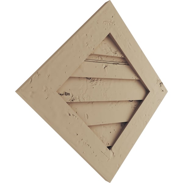 Ekena Millwork Timberthane Knotty Pine Diamond Faux Wood Non-Functional Gable Vent, Primed Tan, 33"W x 33"H - GVURDI33X33DKPPR
