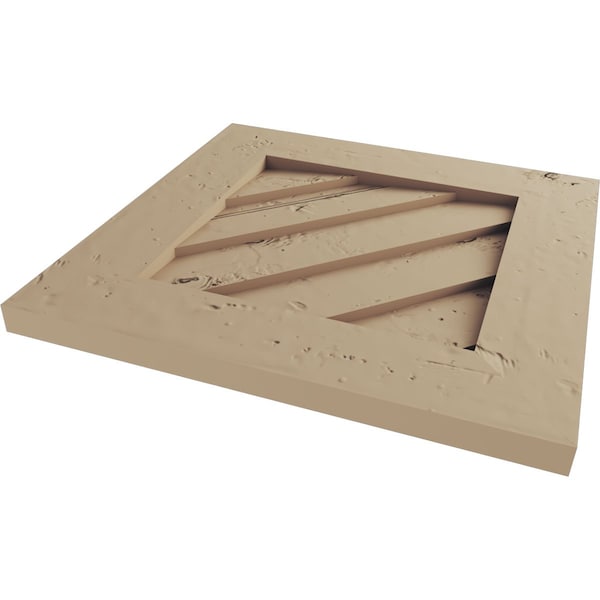 Ekena Millwork Timberthane Knotty Pine Diamond Faux Wood Non-Functional Gable Vent, Primed Tan, 33"W x 33"H - GVURDI33X33DKPPR