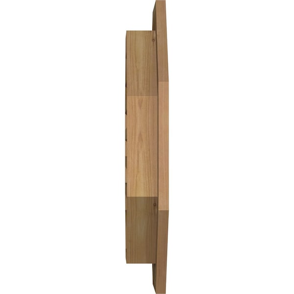 Ekena Millwork Octagonal Gable Vent Functional, Western Red Cedar Gable Vent w/1" x 4" Flat Trim Frame, 32"W x 32"H - GVWOC32X3201RFUWR