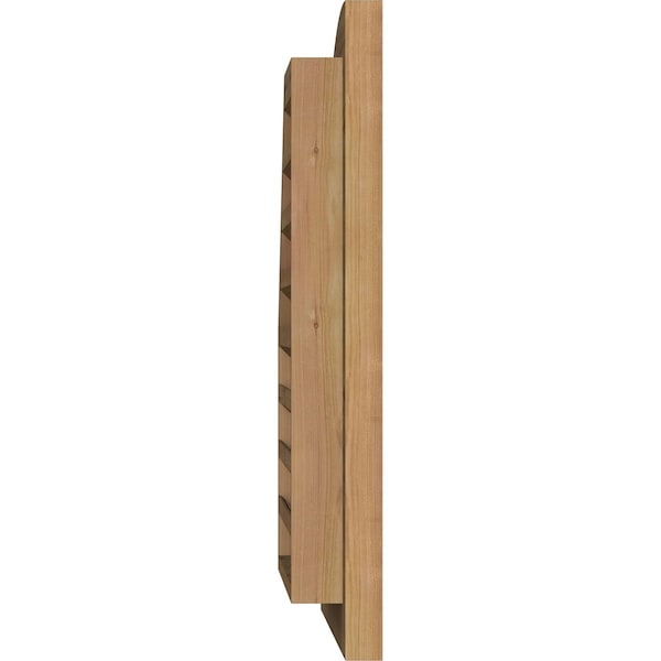 Ekena Millwork Quarter Round Top Right Functional Western Red Cedar Gable Vnt w/Brick Mould Face Frame, 09"W x 36"H - GVWQR09X3600RFUWR