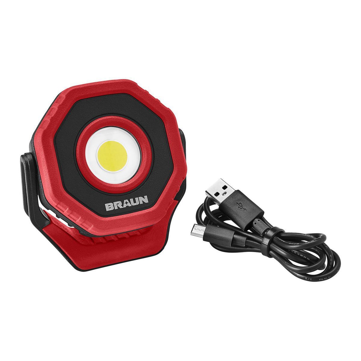 Foco de inundación LED magnético recargable ultra compacto Braun de 750 lúmenes, Rojo - 59227