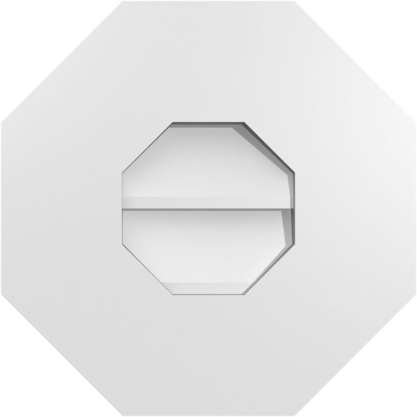 Ekena Millwork Octagonal Surface Mount PVC Gable Vent: Non-Functional, w/ 3-1/2"W x 1"P Standard Frame, 12"W x 12"H - GVPOC12X1201SN