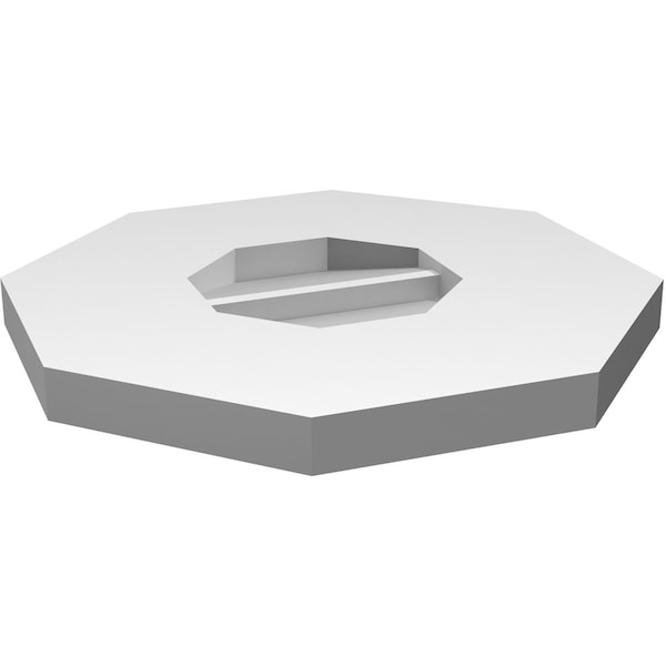 Ekena Millwork Octagonal Surface Mount PVC Gable Vent: Non-Functional, w/ 3-1/2"W x 1"P Standard Frame, 12"W x 12"H - GVPOC12X1201SN