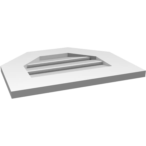 Ekena Millwork Octagonal Top Surface Mount PVC Gable Vent: Functional, w/ 3-1/2"W x 1"P Standard Frame, 20"W x 16"H - GVPOT20X1601SF