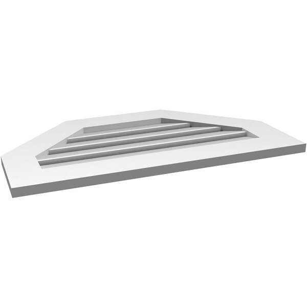 Ekena Millwork Octagonal Top Surface Mount PVC Gable Vent: Functional, w/ 3-1/2"W x 1"P Standard Frame, 32"W x 18"H - GVPOT32X1801SF
