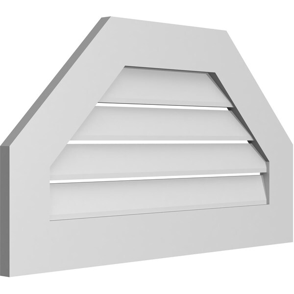 Ekena Millwork Octagonal Top Surface Mount PVC Gable Vent: Functional, w/ 3-1/2"W x 1"P Standard Frame, 32"W x 18"H - GVPOT32X1801SF