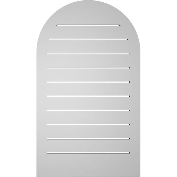 Ekena Millwork Round Top Surface Mount PVC Gable Vent: Functional, w/ 2"W x 1-1/2"P Brickmould Frame, 20"W x 34"H - GVPRT20X3402SF