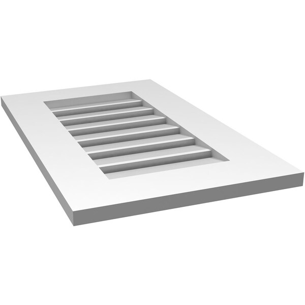 Ekena Millwork Vertical Surface Mount PVC Gable Vent: Functional, w/ 3-1/2"W x 1"P Standard Frame, 16"W x 26"H - GVPVE16X2601SF