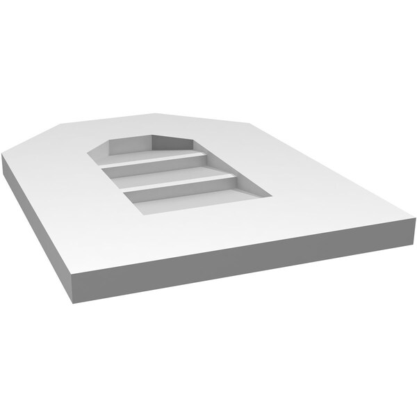 Ekena Millwork Octagonal Top Surface Mount PVC Gable Vent w/ 3-1/2"W x 1"P Standard Frame, 12"W x 16"H - GVPOT12X1601SN