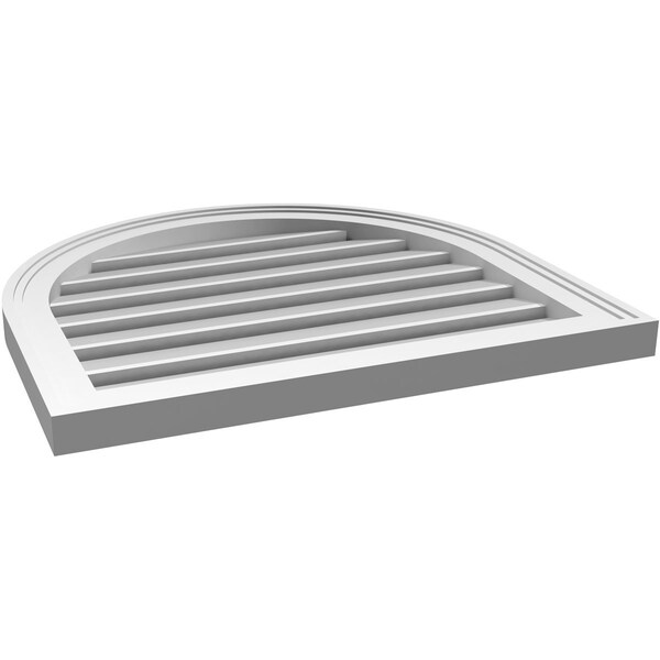 Ekena Millwork Round Top Surface Mount PVC Gable Vent: Functional, w/ 2"W x 1-1/2"P Brickmould Frame, 24"W x 22"H - GVPRT24X2202SF