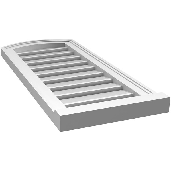 Ekena Millwork Arch Top Surface Mount PVC Gable Vent w/ 2"W x 2"P Brickmould Sill Frame, 14"W x 30"H - GVPAR14X3003SN