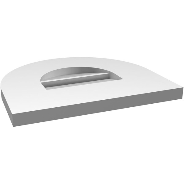Ekena Millwork Round Top Surface Mount PVC Gable Vent: Functional, w/ 3-1/2"W x 1"P Standard Frame, 14"W x 12"H - GVPRT14X1201SF